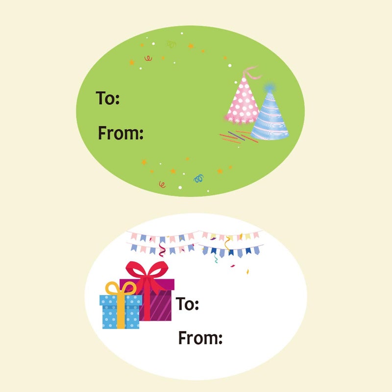 Remarkable Happy Birthday Gift Tag Stickers for Presents 6 Different Unique Cute Designs 1.5 x 2 Inch 300 Adhesive Labels On A Roll for Birthday, Party, Baby Shower Christmas Festival Holiday Decorative Presents - Image 5